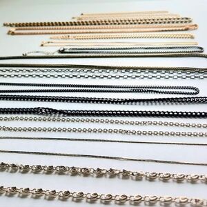 Costume Jewelry Necklace Chain Lot (15 pc) SOME VTG